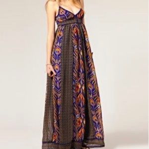 Pepe Jeans Peacock Print Maxi Dress